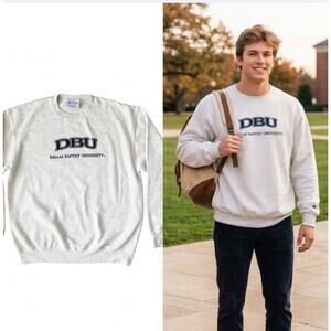 Champion Dallas Baptist University DBU Crewneck Sweatshirt Gray L